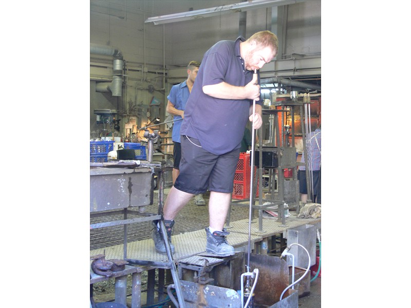 Blowing glass at NovaScotian Crystal